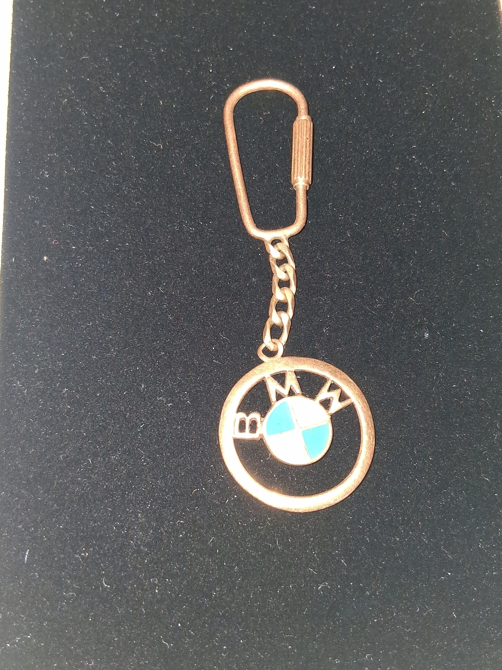 BMW 14k Gold Keyring with Blue and White Emblem